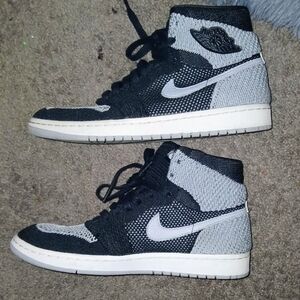 Nike Black and Gray Knit Sneakers